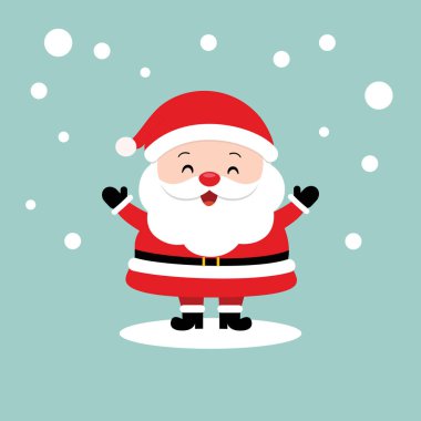 Mutlu Noel Baba Çizgi Filmleri. Kar geçmişi olan şişman Noel Baba.