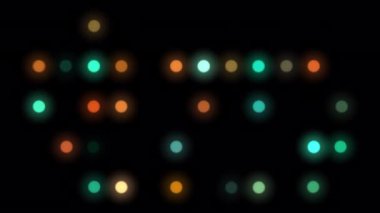 Çok renkli Led Circle Işık Hareketi Arkaplanı. Dijital ışık deseni soyut arkaplan canlandırması