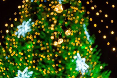 Odaklanamadığı noel ışıkları, arka plan, sığ alan derinliği, kopyalama alanı