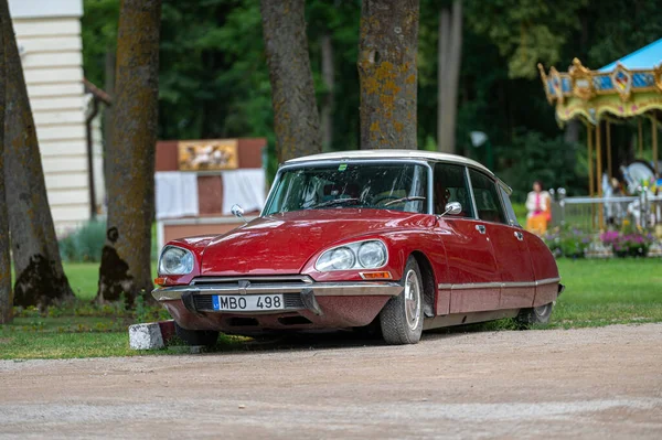 Pakruojis Lithuania July 2023 Red Vintage Car Citroen Classic Pakruojis — Stock Photo, Image