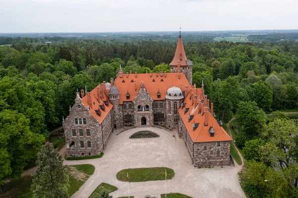 Чесвайський Середньовічний Замок Латвії Зверху Вид Зверху Будинок Садиби Кінця — стокове фото