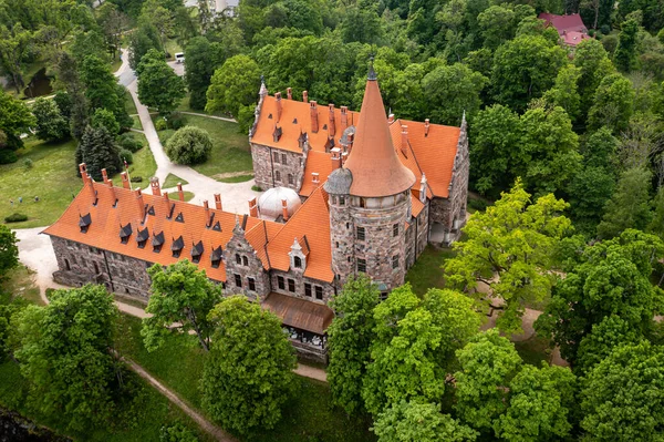 Цесвайнский Средневековый Замок Латвии Сверху Вид Сверху Усадьба Конца Xix — стоковое фото