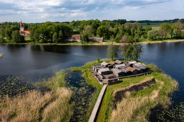Latvia Национальный Парк Гауя Главным Объектом Археологического Парка Араиси Араиси — стоковое фото