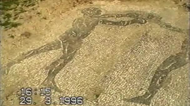 1996 Ókori Római Mozaik Történelmi Leletek Vhs Ókori Rómában Kiváló — Stock videók
