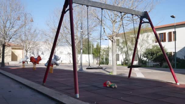 Escena Del Crimen Parque Infantil Donde Niño Fue Secuestrado Policía — Vídeo de stock
