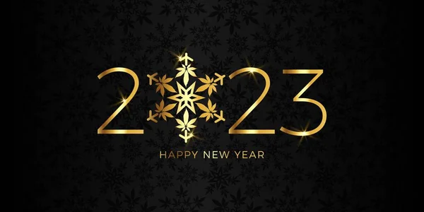 Bonne Année 2023 Marijuana Flocon Neige — Image vectorielle