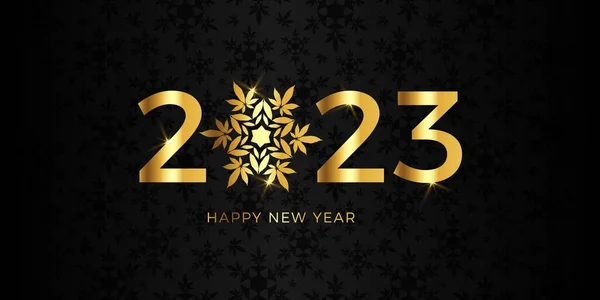 Feliz Año Nuevo 2023 Marihuana Copo Nieve — Vector de stock