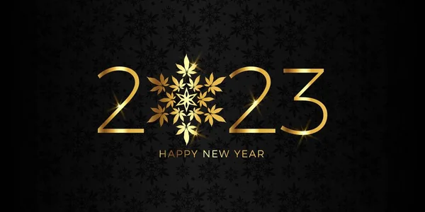 Feliz Ano Novo 2023 Floco Neve Maconha — Vetor de Stock