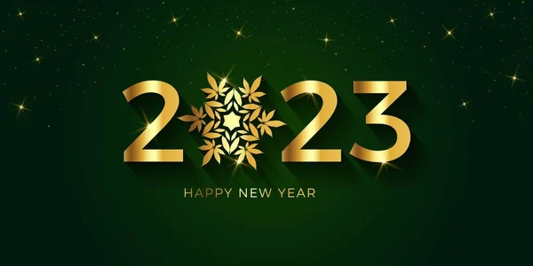 Gelukkig Nieuwjaar 2023 Marihuana Sneeuwvlok — Stockvector
