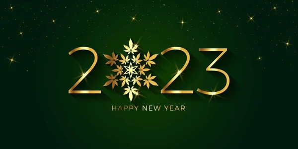 Bonne Année 2023 Marijuana Flocon Neige — Image vectorielle