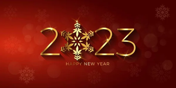 Happy New Year 2023 Marijuana Snowflake — Stock Vector