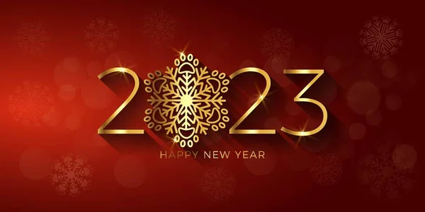 Happy New Year 2023 Paw Prints Snowflake — Stock Vector