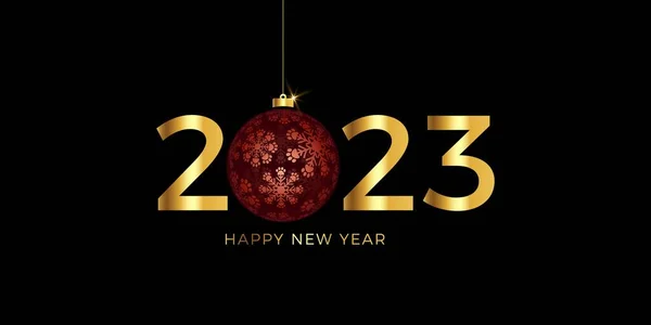 Bonne Année 2023 Patte Imprime Flocon Neige — Image vectorielle