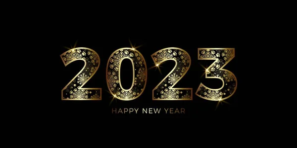Feliz Ano Novo 2023 Pata Imprime Floco Neve — Vetor de Stock