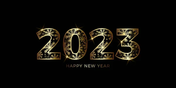 Щасливий Новий Рік 2023 Лап Друкує Сніжинку — стоковий вектор