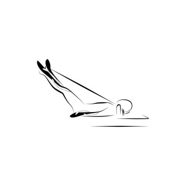 Pilates reformatörü poz vektörü çizimi