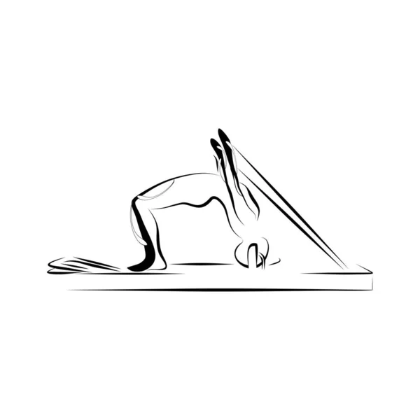 Pilates Αναμορφωτής Θέτουν Διανυσματική Απεικόνιση — Διανυσματικό Αρχείο