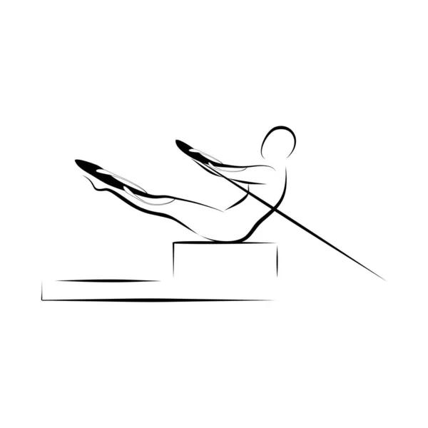 Pilates Reformer Stellen Vektor Illustration Auf — Stockvektor