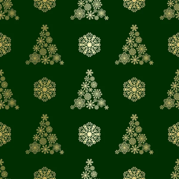 Árvore Natal Com Padrão Sem Costura Impressões Pata —  Vetores de Stock