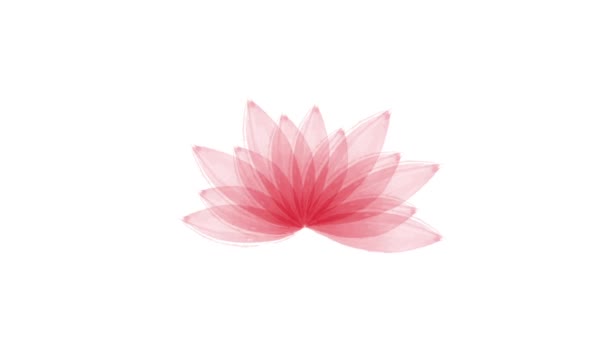Animowany Kwiat Lotosu Akwarelowego — Wideo stockowe