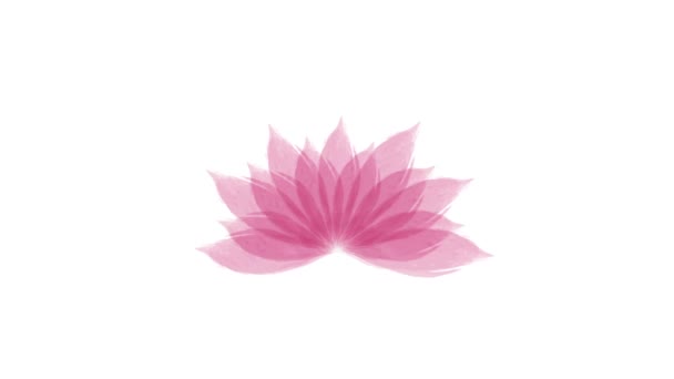 Animowany Kwiat Lotosu Akwarelowego — Wideo stockowe