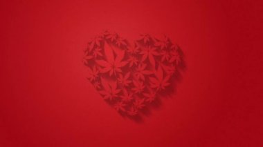Marihuana yapraklı kalp animasyonu