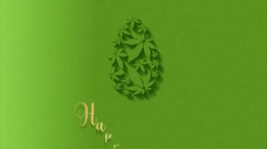 Easter egg with marijuana leaves animation