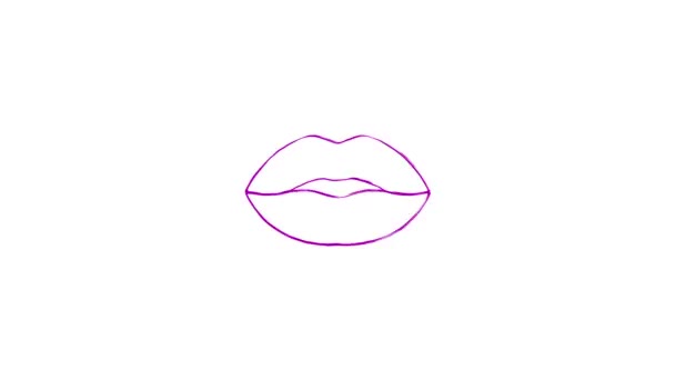 Lips Pink Splash Animation — Stock video