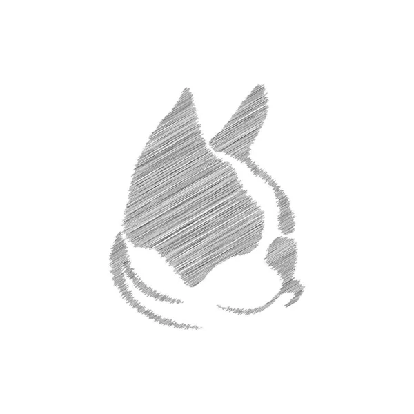 Franse Bulldog Een Kat Vector Schets Illustratie — Stockvector