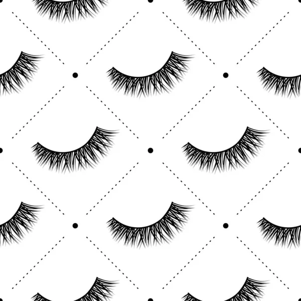 Lashes Seamless Vector Pattern — Stock Vector