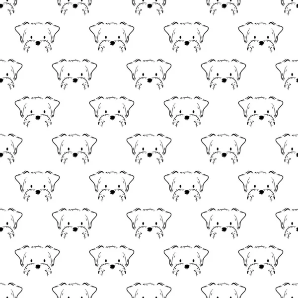 Cute Dog Seamless Vector Pattern — Stock Vector