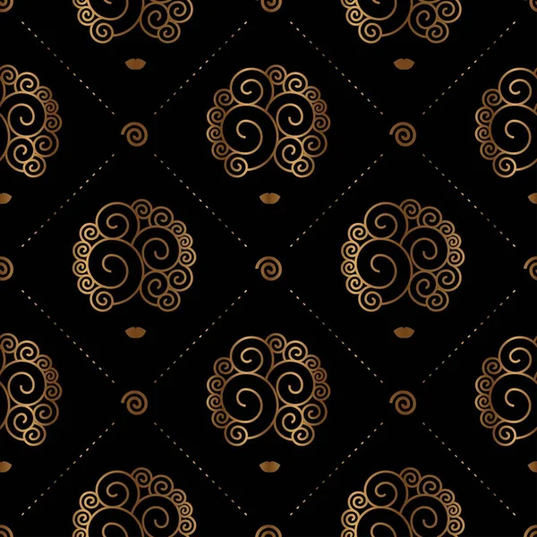 Premium Vector  Seamless pattern of intersecting thin gold lines on black  background abstract seamless ornament