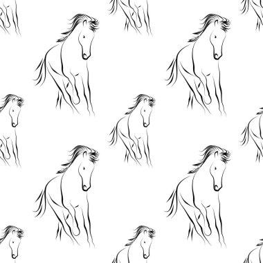 Koşan at kusursuz vektör deseni
