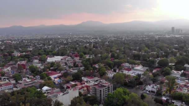 Flygfoto Ovanifrån Coyoacan Stadsdel Mexico City Med Drönare Distrikt Frida — Stockvideo