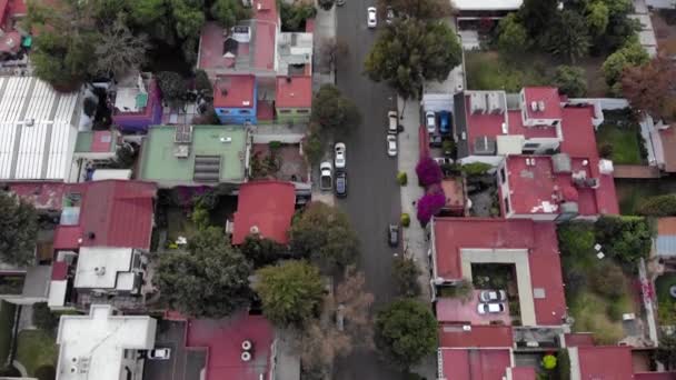 Aerial Top View Coyoacan Neighborhood Mexico City Drone Districs Frida — Stock Video