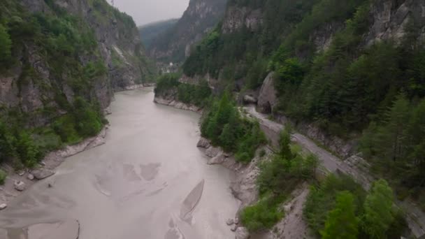 Vue Aérienne Depuis Drone Sur Une Route Abandonnée Dans Les — Video