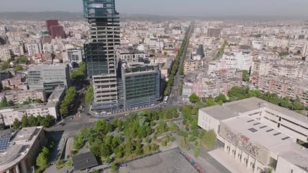 Vista Panorámica Ciudad Tirana Zona Centro Vídeo Bucle Puede Ser — Vídeo de stock