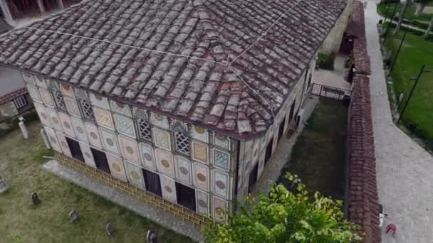 Aerial Drone Shot Moscheea Colorată Sau Pictată Sarena Dzamija Din — Videoclip de stoc