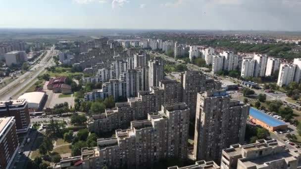 Sırbistan Belgrad Kentinde Yaşayan Ayrımcılığın Havadan Çekimi Tipik Sosyalist Çok — Stok video