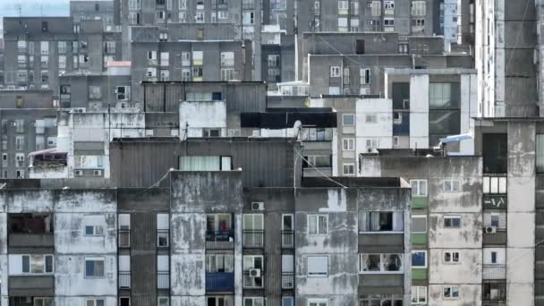 Luftaufnahme Von Lebender Diskretion Belgrad Serbien Typisch Sozialistische Mehrfamilienhäuser Block — Stockvideo
