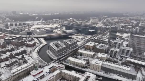 Estação Ferroviária Central Berlim Inverno Cima Capital Alemanha Paisagem Urbana — Vídeo de Stock