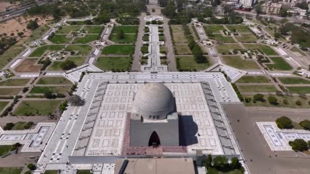 Aerial Footage Mazar Quaid Also Known Tomb Quaid Azam Landmarks — Stock Video