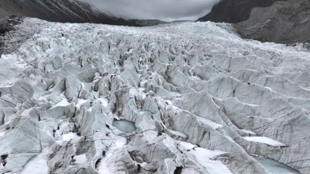 Vista Aérea Del Glaciar Passu Valle Hunza Himalaya Pakistán Espectacular — Vídeo de stock