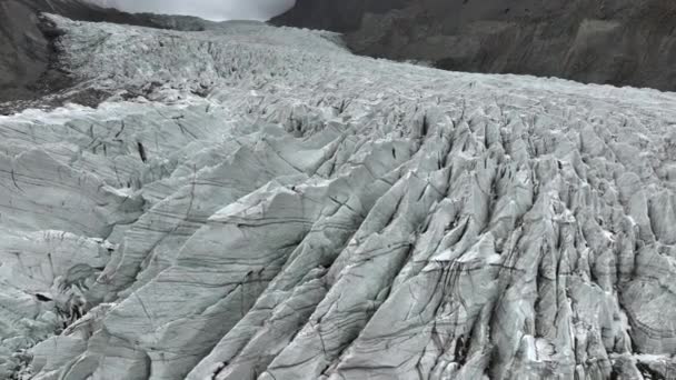 Vista Aérea Glaciar Passu Vale Hunza Himalaia Paquistão Glaciar Espetacular — Vídeo de Stock