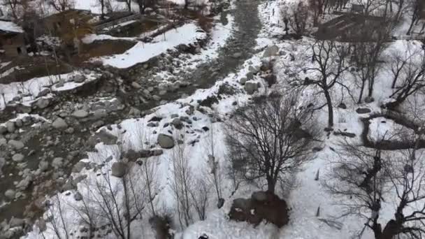 Snow Golf Tradizionale Gioco Del Popolo Kalasha Batrik Brun Villaggi — Video Stock