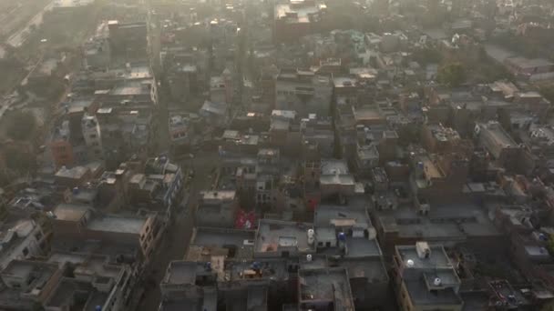 Lahor Puslu Şafak Hava Manzaralı Residential Bölgesi Üzerinde Uçuyor Surlu — Stok video