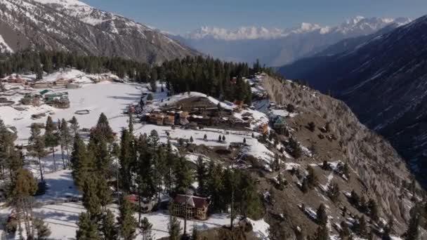 Kış Aewrial Drone Unda Peri Çayırı Pakistan Gilgit Baltistan Nanga — Stok video