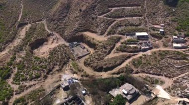 Eski Budist manastırı Jaulian 'dan antik bir gri taş duvar ve dünyanın en eski üniversitelerinden biri, Taxila, Punjab, Pakistan, Asya' da yer alıyor. Yüksek kalite 4k görüntü