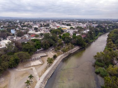 Ciudad de Valle City, Central Park, San Luis Potosi, Mexico, Drone Shot, Cloudy weather.  clipart