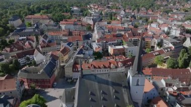 Weimar 'ın eski kültür şehri Thüringen, Almanya' daki hava aracı görüntüleri. Yaz günü. Yüksek kalite 4k görüntü